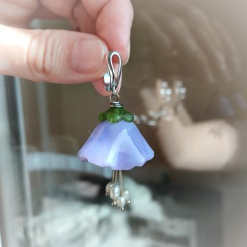 Серьги стекло жемчуг