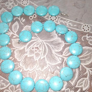 Бусы камень синие