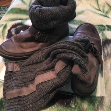 Сапоги с вязаным верхом