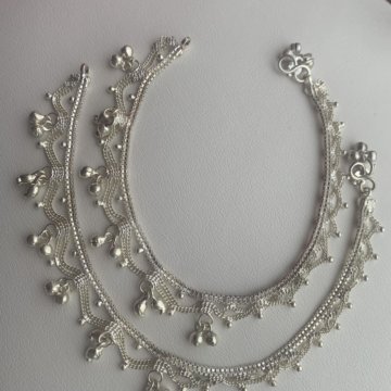 Браслеты ножные серебряные с колокольчиками 2 шт