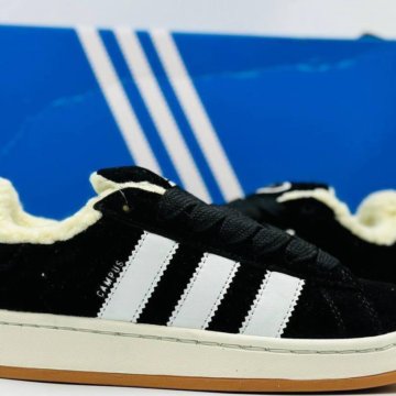 Кроссовки Зимние Adidas Campus Black (37-41)