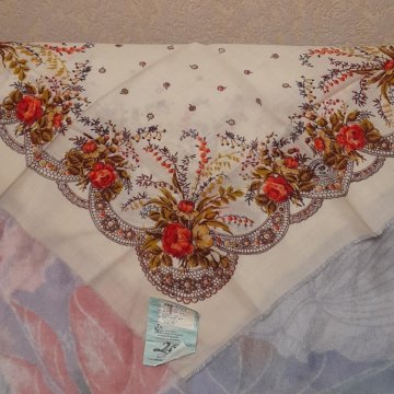 Платок ч/ш СССР 90 г Павлово-Посад73×73