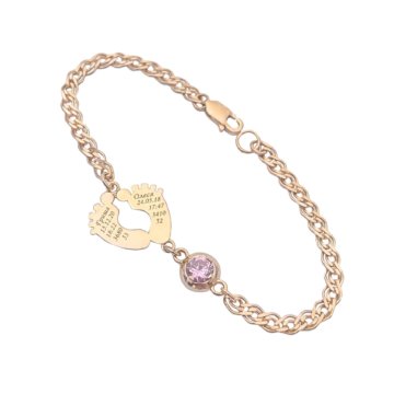 Браслет с парой пяточек и шайбочкой