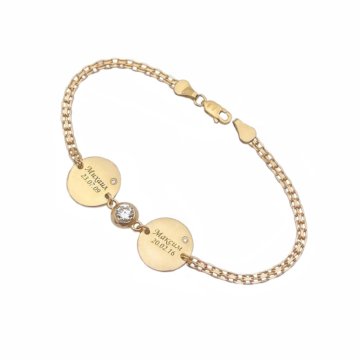 Браслет с 2 монетками и шайбочкой