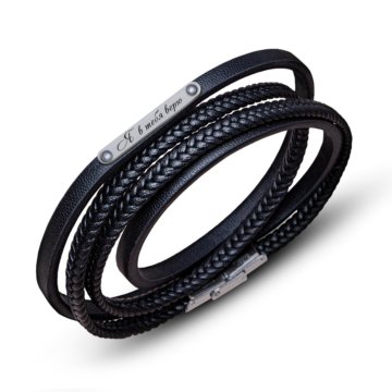 Браслет «Уроборос» с серебристой пластиной