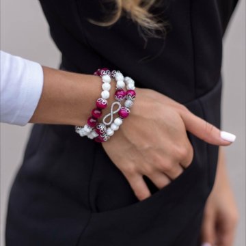 Браслеты из кошачьего глаза и перламутра