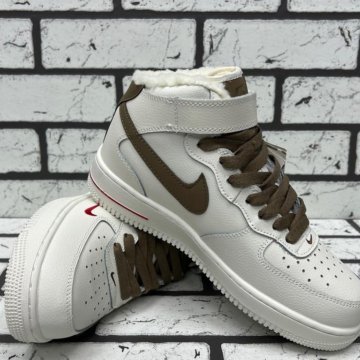 Кроссовки Зимние Nike Air Force 1 White (37-41)