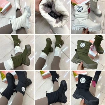 Стильные женские зимние дутики на мощной подошве