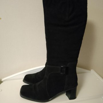 Сапоги женские, зимние, замшевые