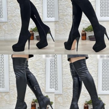 Бомбические стильные ботфорты на шпильке