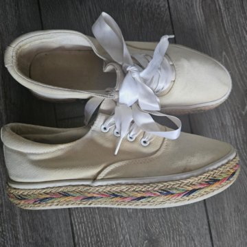 Кроссовки кеды ткань танкетка 27см 41