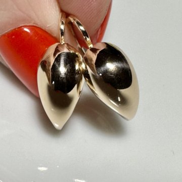 Серьги капли золотые СССР 583 проба