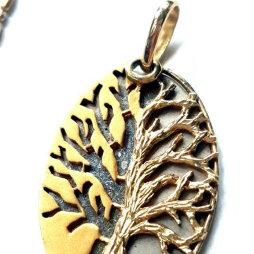 Золото - Кулон Дерево Жизни с цепочкой Перлина