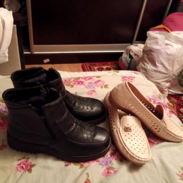Ботинки зимние, мокасины новые