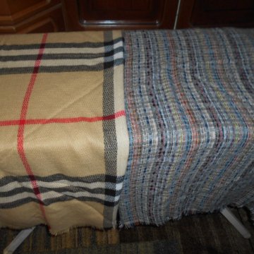 Платки в клетку большие, теплые, р. 145 см