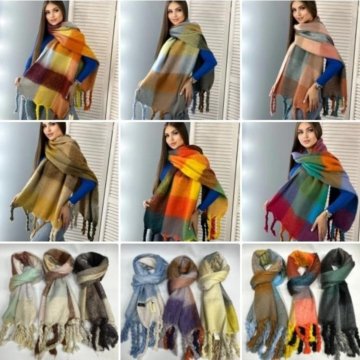 Шарфы палантины тёплые зимние