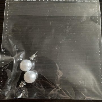 Серги гвоздики с крупным жемчугом новые