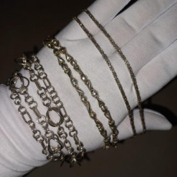 Цепочки, серебро 925 пробы.