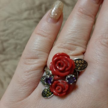 Серебряное кольцо ручной работы,18р