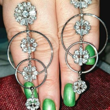 Серьги / серебро / родированые