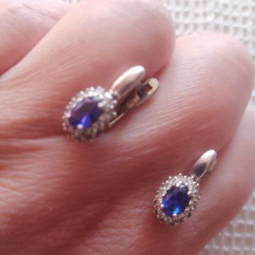 Серьги серебро Малинка