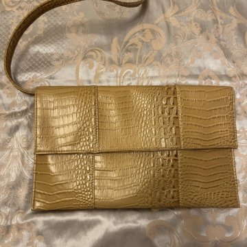 Сумка клатч бежевый со съемной ручкой.