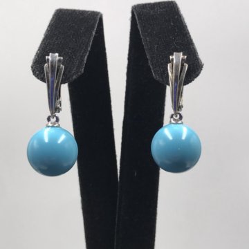 Серебряные серьги с бирюзой