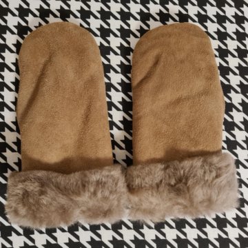 Варежки из овчины и нубука/замши