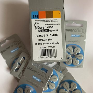 Батарейки power one implant plus