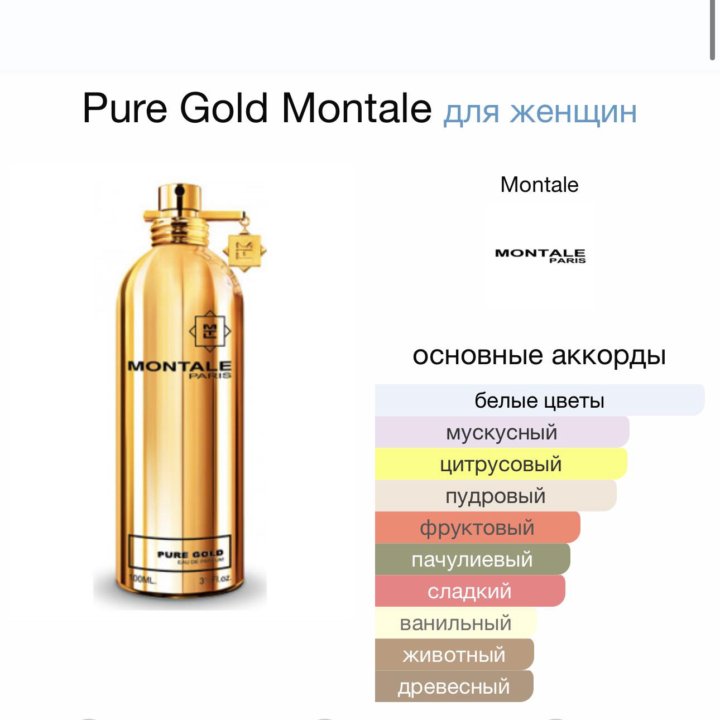 Распив духов Pure Gold Montale 5 мл. Оригинал