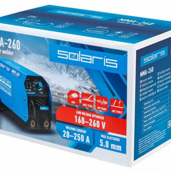 Инвертор сварочный SOLARIS MMA-260 20-250 А