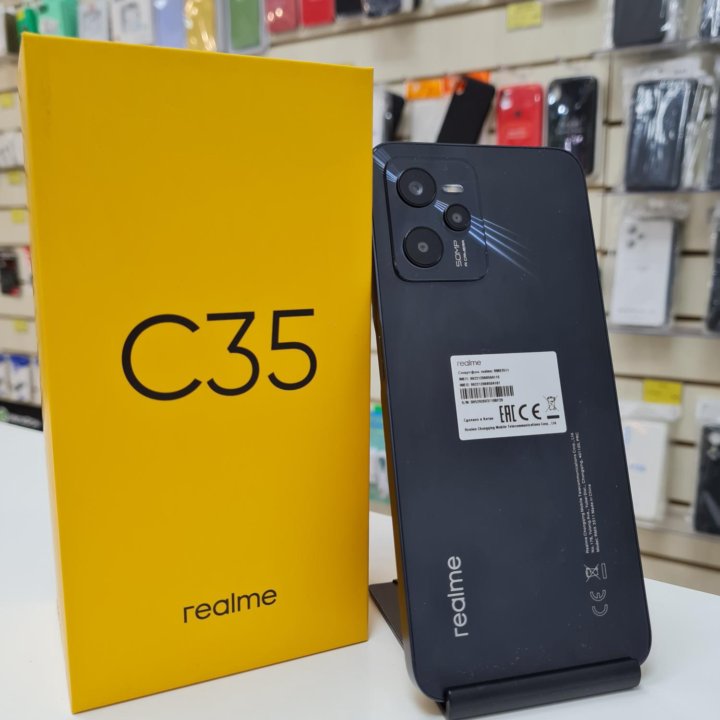 Realme C35 4/128Gb Black (Новый. Гарантия 1 год)