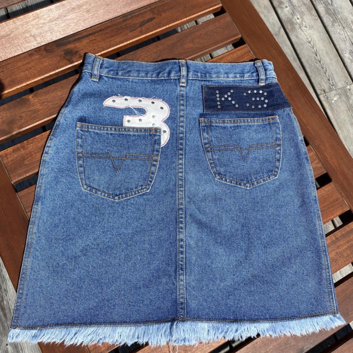 Винтажная джинсовая юбка K-3