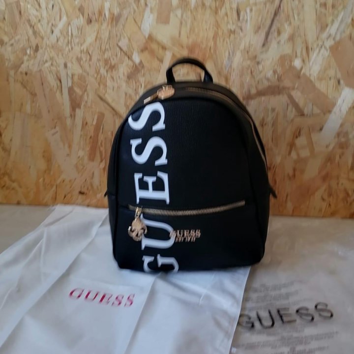 Роскошный Новый черный рюкзак guess