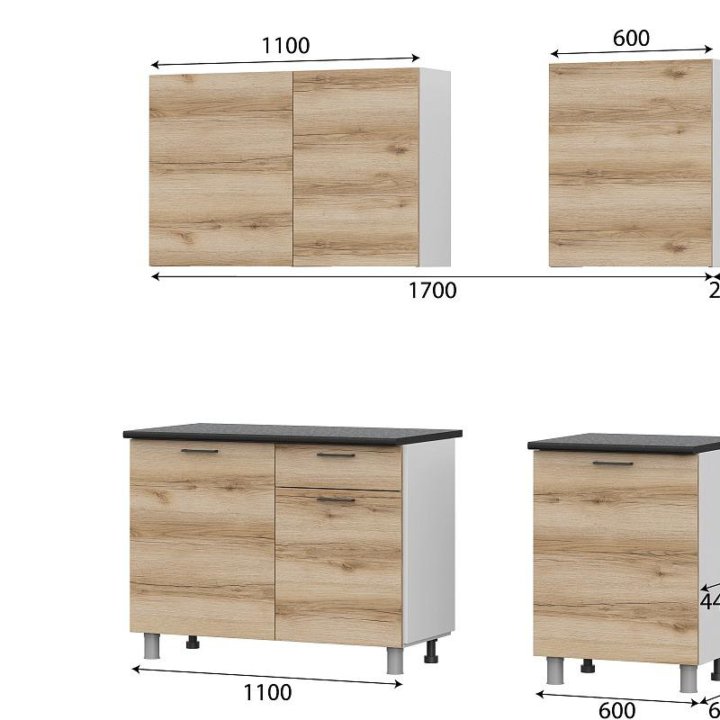 Кухонный гарнитур 1,7 м со столешницей