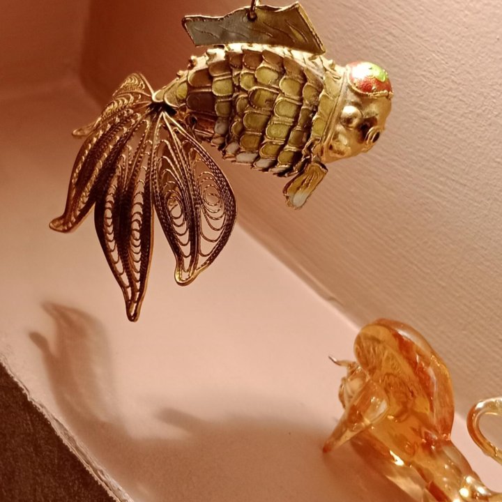 Статуэтка елочная игрушка Золотая рыбка