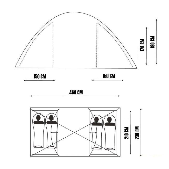 Палатка двухкомнатная четырехместная Voyager 4