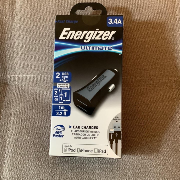 Автозарядка для IPhone “Energizer ultimate”