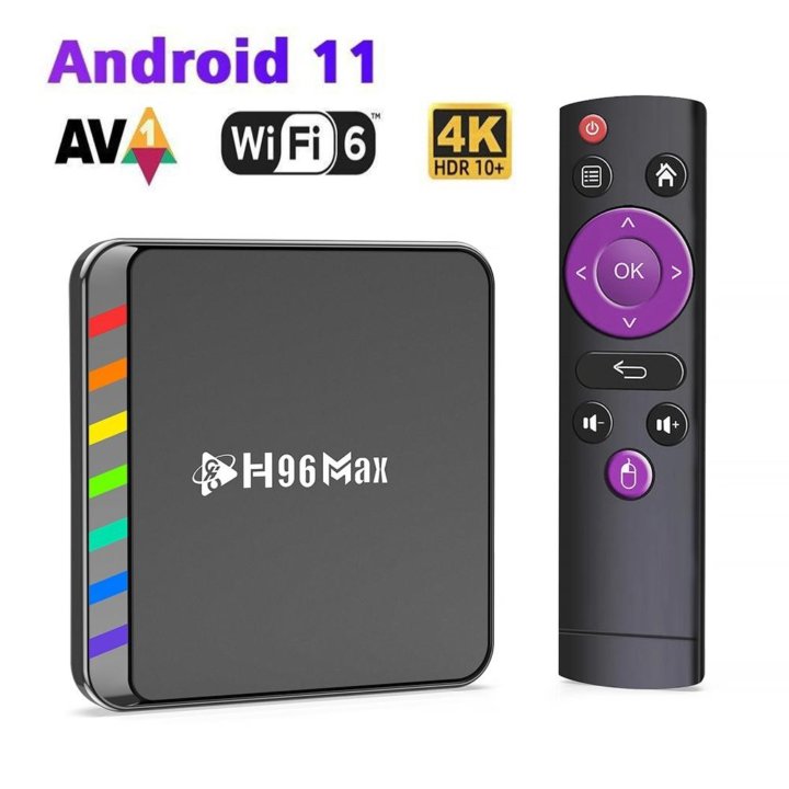 Тв бокс H96 MAX W2 4GB - 64GB андройд тв 11 ВТ 5.0