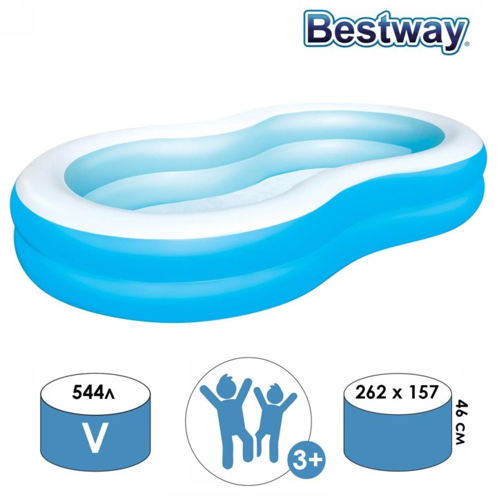 Детский бассейн Bestway Laguna 54117, 262х46 см