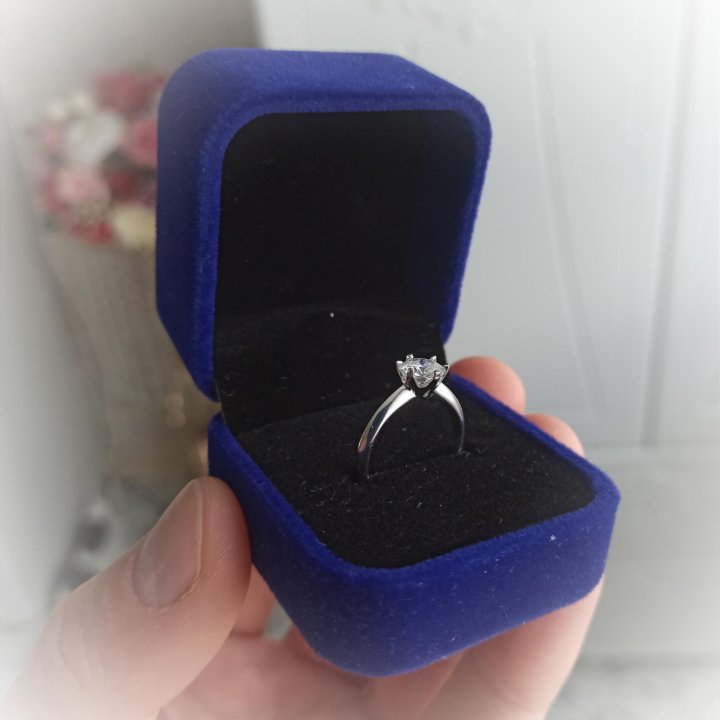 Кольцо с бриллиантом Муассанитом 1 карат