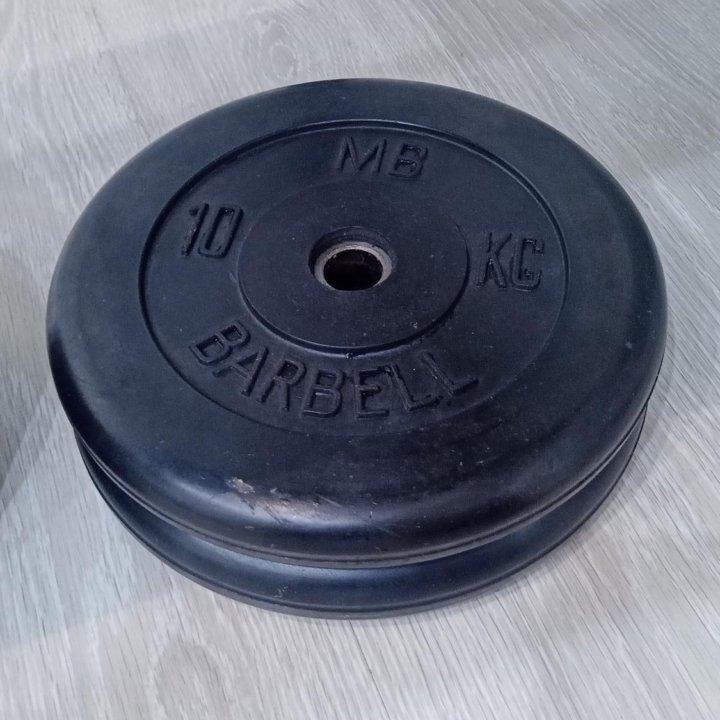 Диск (блин) обрезиненный Barbell 10 кг