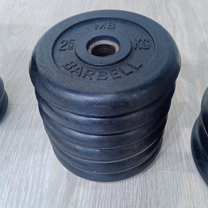 Диск (блин) обрезиненный Barbell 2,5 кг