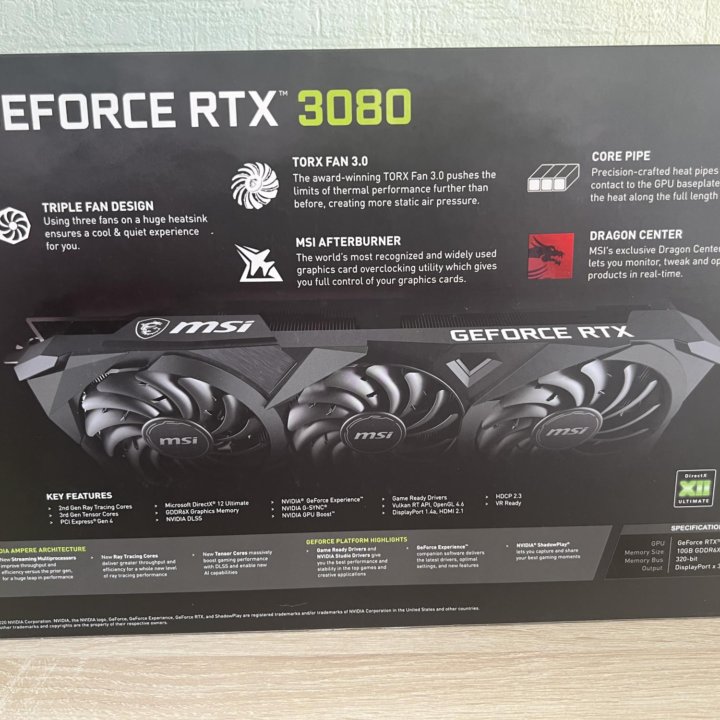 Видеокарта MSI RTX 3080 Ventus 3x