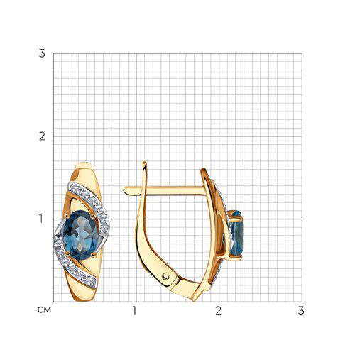 Золотые серьги с топазами Арт 2586 от Sokolov