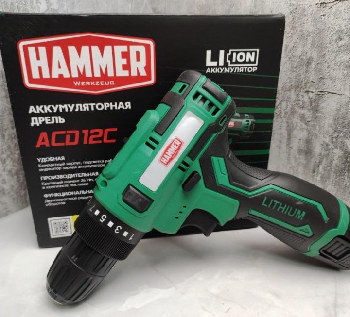 Аккумуляторная дрель-шуруповерт Hammer ACD12C