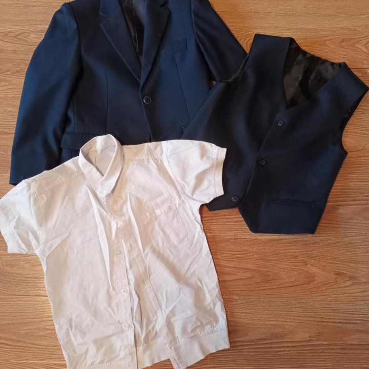 Пиджак, жилет, рубашка 128-134