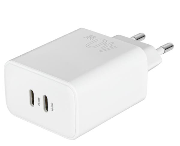 СЗУ TFN 2USB-C 40W PD White (WCRPD26)