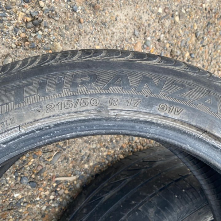 2шт. 215/50 R17 BRIDGESTONE ЛЕТО