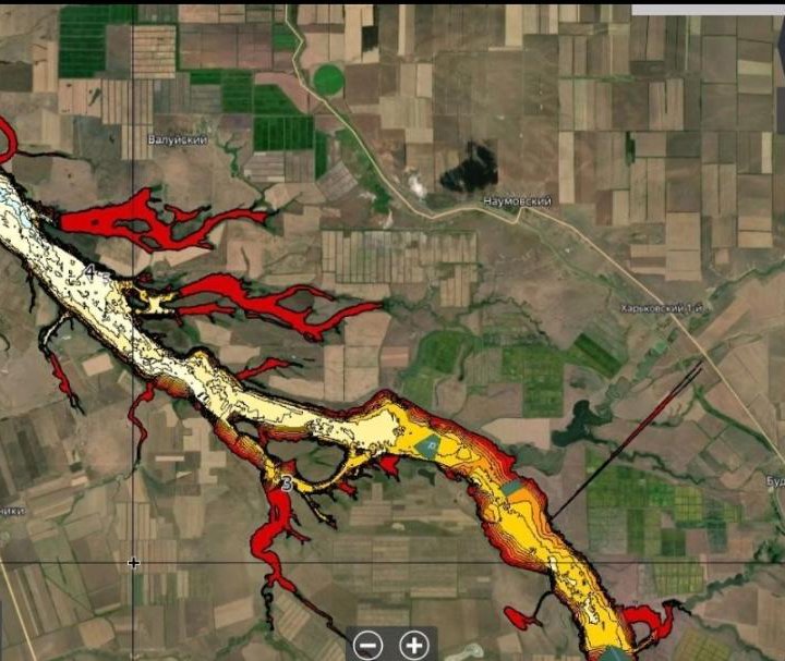 Карта глубин Весёловское водхр., река Дон